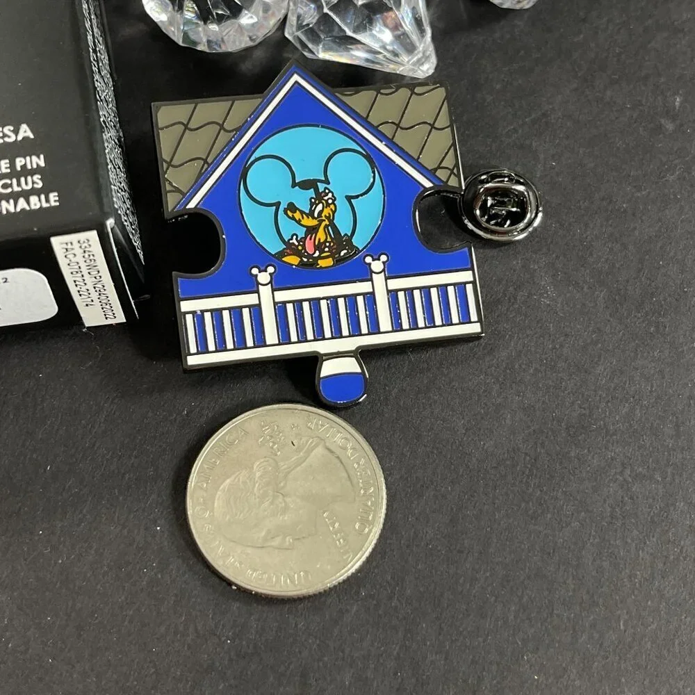 Disney Pluto Loungefly Lapel Pin Haunted House Dog Puzzle Blind Box Brooch Pin